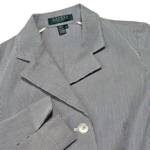 Lauren Ralph Lauren Petite Pinstripe Blazer Jacket Women's Size Small Petite